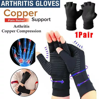 £5.29 • Buy Anti Arthritis Gloves Hand Support Pain Relief Copper Finger Compression UK