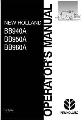 New Holland BB940A BB950A BB960A Baler 9/2003 Operators Manual PDF/USB • $80.52