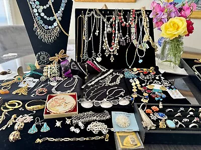 Vintage Jewelry Lot Over 100 Pcs. Estate Collection Sterling • $129