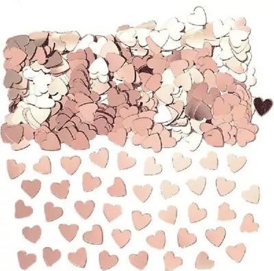 £2.49 • Buy Rose Gold Hearts  Table Foil Confetti Birthday Party Craft Decoration