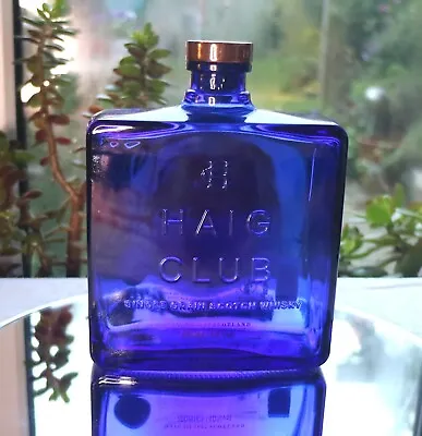 Haig Club Square Blue Glass Bottle Single Grain Scotch Whisky Empty • £15