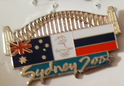 2000 Sydney Olympic Pin Australia Russia Flag Harbour Bridge • $7