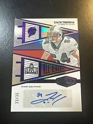 $34 • Buy 2023 Panini Plates And Patches Zach Thomas All Hall Auto 33/35