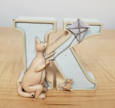 Disney Winnie The Pooh Alphabet Letter K Kite Michel & Co. Pale Blue Kanga & Roo • $20