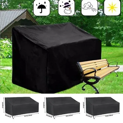 Black Patio Chair Waterproof Love Seat Cover For GardenDeckLawn Furniture New • £23.60