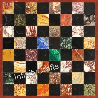 £829.68 • Buy 30 Inches Marble Coffee Table Top Random Work Garden Table With Chess Pattern