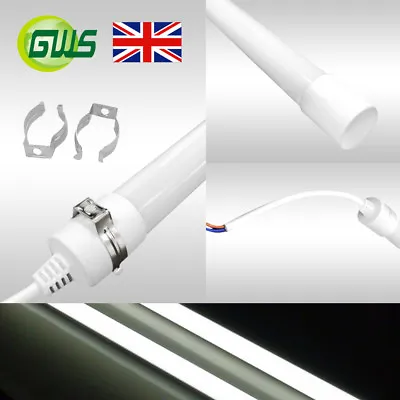 T8 LED Integrated Tube Lights 4ft 5ft 6ft Retrofit Fluorescent Replacement IP65 • £47.25