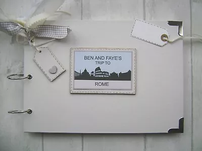 Personalised A4 Size Photo Album Scrapbook Travel Holiday Adventure ROME • £19.50