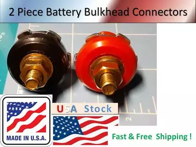 1/4 -20 Battery Firewall Powerwall Bulkhead Connector Red+Black  Made In USA  • $14.50