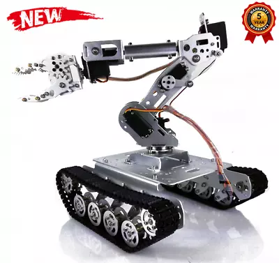 Shock Absorber RC Tank Car WiFi + 7-DOF Robot Arm Gripper + 7pcs MG996R Servos- • $218.92