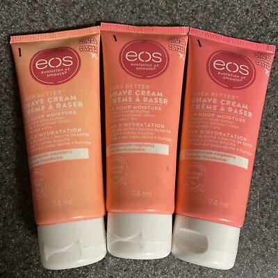 3 EOS Shave Cream & Moisturizer Pomegranate Raspberry 2.5 Oz. Trial Size • $15.99