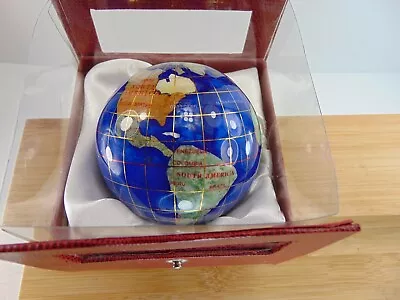 Gemstone Earth Globe 3  World Globe Paperweight (NEW WITH GIFT BOX) • $29.90