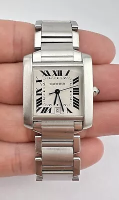 Authentic Cartier 28mm Stainless Steel Tank Française Model 2302 Women's Watch • $2000