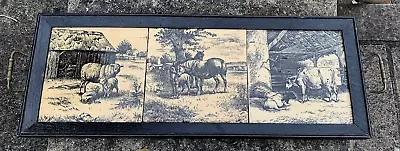 Antique Minton Porcelain Tile Tray Cows Horses Sheep 1879 England Farm Series • £65