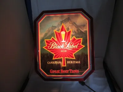 Vintage Black Label Beer Canadian Heritage Light Up Wall Hanging Bar Sign • $49.99