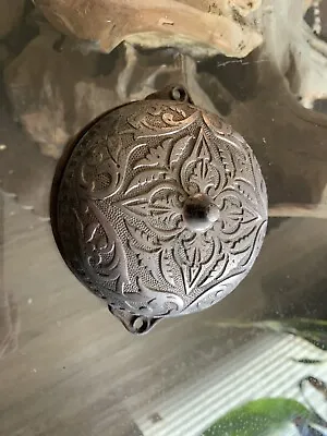 Antique Victorian Ornate Mechanical Doorbell Cast Iron Fancy Brass Pull 1870s • $103.99