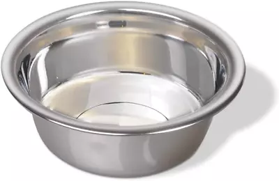 Pets Medium Lightweight Stainless Steel Dog Bowl 32 OZ Food And Water Dish Nat • $4.09