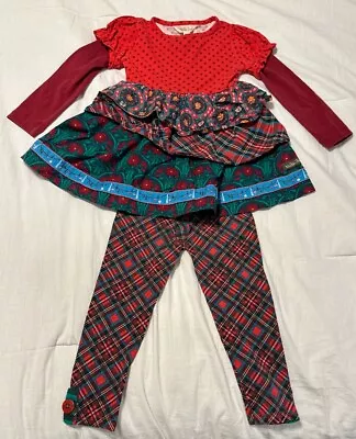 Matilda Jane Jolly Holiday Dress & Leggings Choose Your Path Christmas Size 2 • $42.50