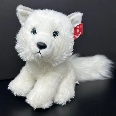 Aurora White Snowy Fox Plush Blue Glitter Eyes Shimmer Tail 8  Stuffed Animal  • $29.74