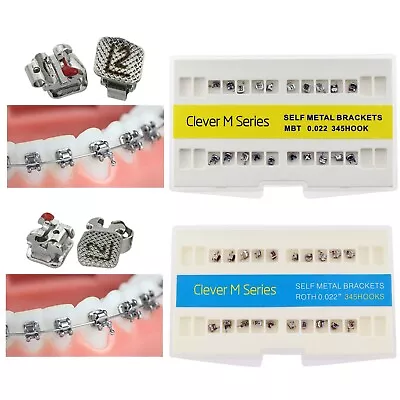 Dental Orthodontic Self Ligating Metal Bracket MBT Roth 022 345 Clever M GAC AO • $62.99