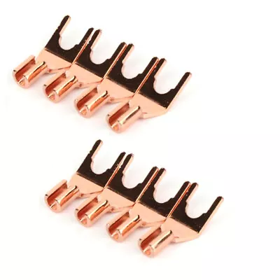 8pcs Pure Copper Y Spade Plug HIFI Audio Speaker Cable Wire Connector • $6.99