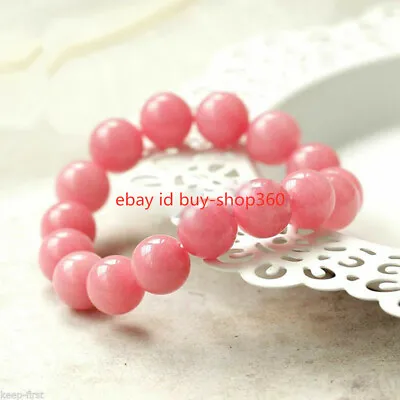 6/8/10/12mm Natural Pink Morganite Round Gemstone Beads Stretchy Bracelet 7.5'' • $3.15