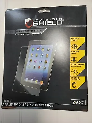 $25.99 • Buy Zagg Invisibleshield For IPad 2/3/4 Generation Apple, High Definition New