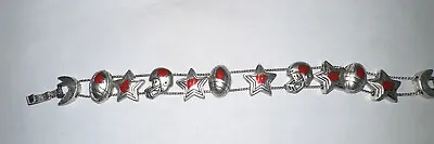 $18 • Buy Wisconsin Badgers Silver Tone Football Charm Bracelet 7.25 “