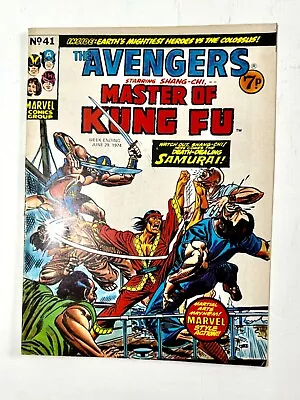 Vintage Marvel Comic - The Avengers - Master Of Kung Fu - Jun 1974  No. 41 • £4.99