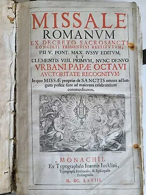 1668 MISSALE ROMANUM ANTIQUE In Latin FOLIO Illustrated • $714