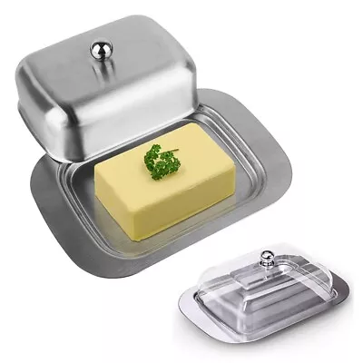 Butter Dish Stainless Steel Butter Dish With Lid - Solid Cheese/Butter Container • $20.70