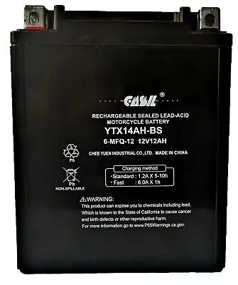 YTX14AH-BS Motorcycle Battery For YAMAHA 225CC YFM225 Moto 4 1986 - 1988 • $41.99