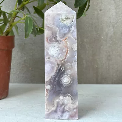 622g Natural Sakura Agate Cherry Blossom Obelisk Quartz Crystal Tower Healing • $0.64