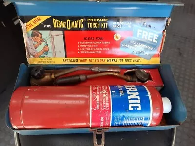 Vintage BernzOmatic Master Torch Kit W Case Tips • $25