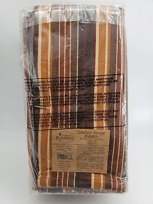 Kay Dee Design Cowboy Stripe Brown Table Napkins 20  Sq Cotton Set Of 12 Unused • £43.39