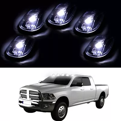 T10 White LED+5x Smoke Top Cab Roof Marker Running Light For 03-16 Dodge Ram • $20.99