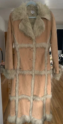 £21 • Buy Vintage Boho Afghan Coat Brown Size Uk 12