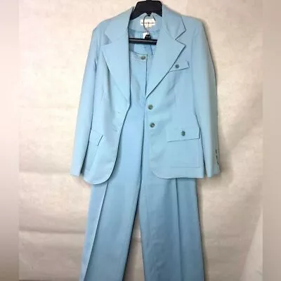 Vintage Bobbie Brooks Flared Pants Suit. Sz 14” Waist 44” Long. Baby Blue • $78