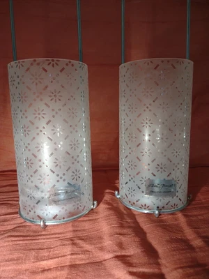 $15 • Buy IKEA Ehlen Johansson Glass & Metal Tea Light Candle Holder Lantern Set Of 2