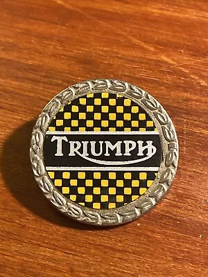 Vintage TRIUMPH Motorcycles Checkered Flag Badge • £5.99