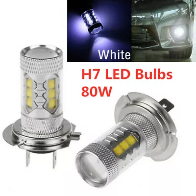 2X H7 LED Headlight Bulb Conversion Kit Hi/Lo Beam 80W 8000LM 6000K Super Bright • $12.89