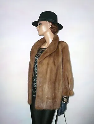 Vintage Real Mink Fur Coat Jacket Pastel Sable Hue Vison Norka 8 - 10 - 12- 14/M • £199.99