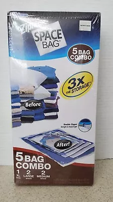 Ziploc Space Bag 5 Bag Combo Vacuum Seal Storage Bags • $4