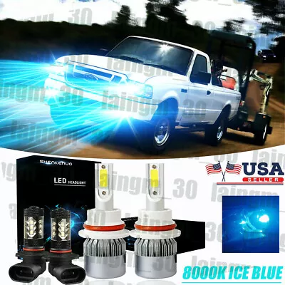 8000K Combo 9007 HB5 HIGH-LOW LED Pkg Headlight Bulbs+H10/9145/9140 Fog Lights • $25.19