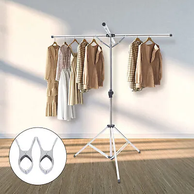 Portable Tripod Clothes Drying Rack Steel Laundry Coat Folding Stand Hanger  • $32.90