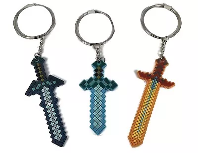 Pixel Sword Keyrings Gamer Party Bag Fillers X 6 • $6.16