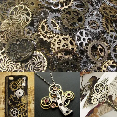 100g Vintage Watch Parts Steampunk Cyberpunk Cogs Gears Wheel Punk DIY Jewelry • $9.19