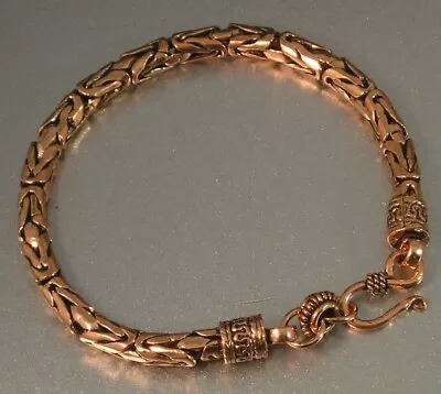 Solid Copper Byzantine Borobudur Chain Maille Bracelet 8 3/4  Mens Womens Med Lg • $36.50