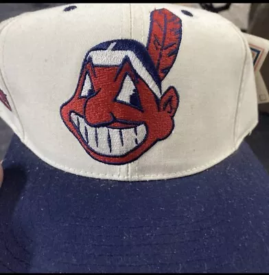 RARE Vintage CHIEF WAHOO Cleveland Indians Snapback Hat NWT • $125