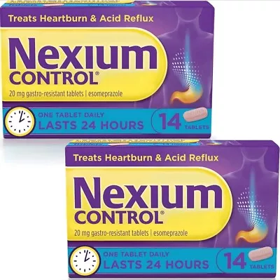 Nexium Control 2 X 14 Tablets 20MG Gastro Resistant Heartburn Acid Reflux Relief • £16.90